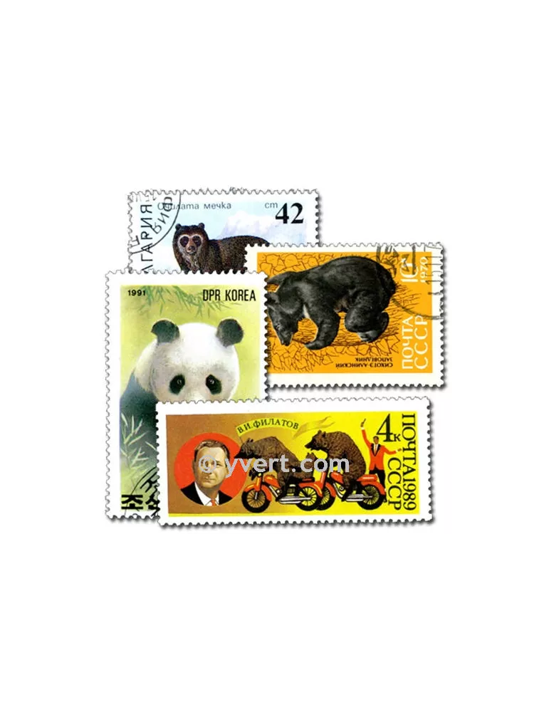 OURS : pochette de 50 timbres (Oblitérés)
