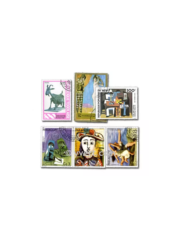 PICASSO : pochette de 50 timbres (Oblitérés)