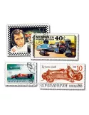 VOITURES DE COURSE : pochette de 50 timbres (Oblitérés)