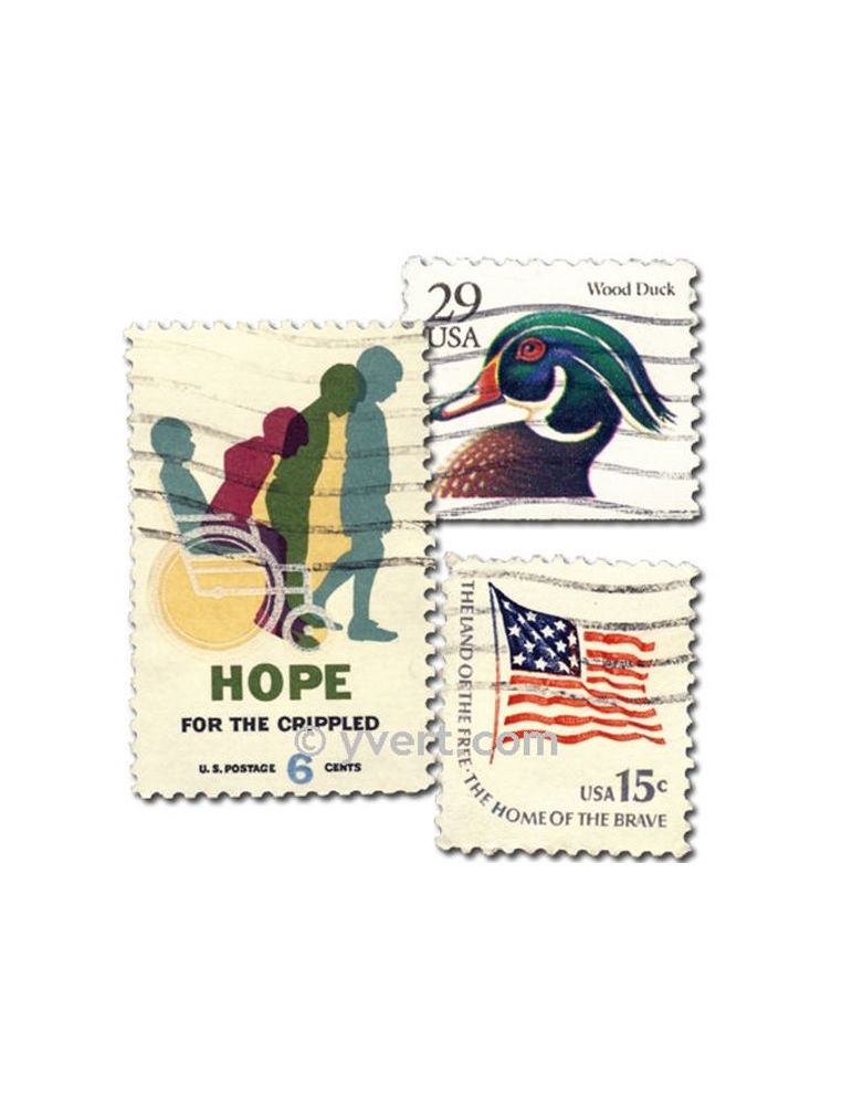 ETATS-UNIS : pochette de 1000 timbres (Oblitérés)