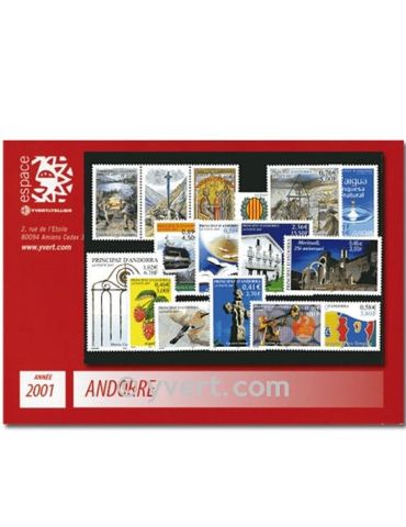 n° 540/554 -Timbre Andorre Année complète (2001)