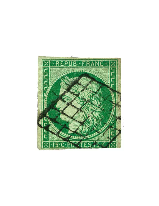 n° 1/6 obl. (Qualité : B) - Type Cérès (1ère émission)
