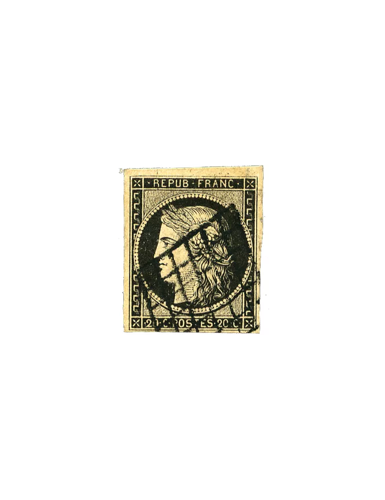 n° 1/6 obl. (Qualité : B) - Type Cérès (1ère émission)