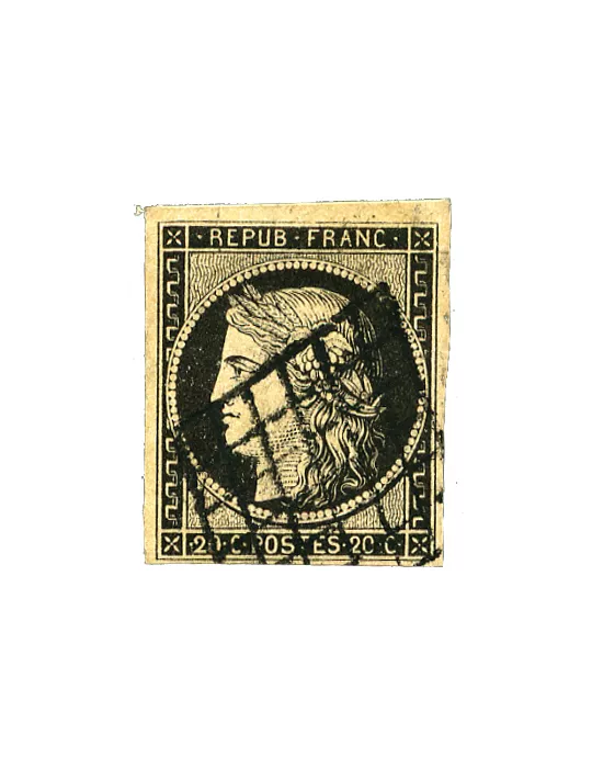 n° 1/6 obl. (Qualité : B) - Type Cérès (1ère émission)