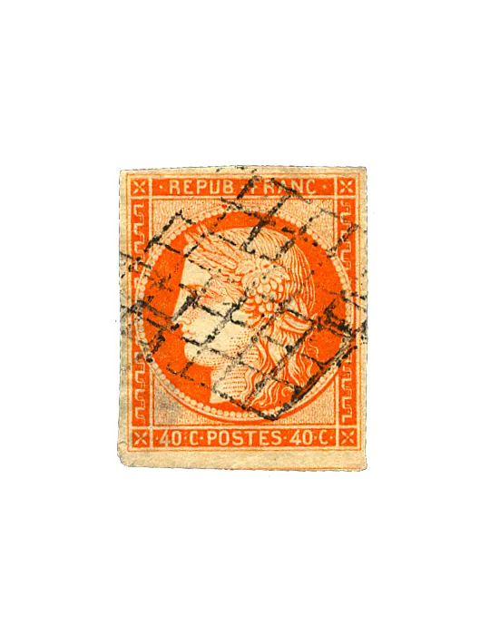 n° 1/6 obl. (Qualité : B) - Type Cérès (1ère émission)