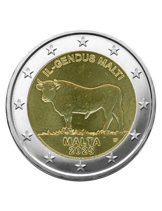 BU : 2 EURO COMMEMORATIVE 2025 : MALTE (Le Boeuf Maltais)
