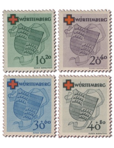 n° 38/41* - Timbre WURTEMBERG Poste