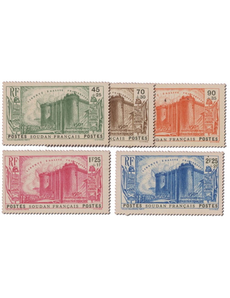 n° 105/109** - Timbre SOUDAN Poste