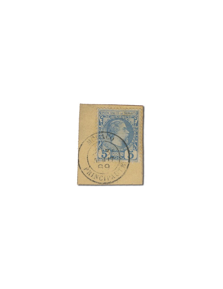n° 3 obl. sur fragment - Timbre MONACO Poste