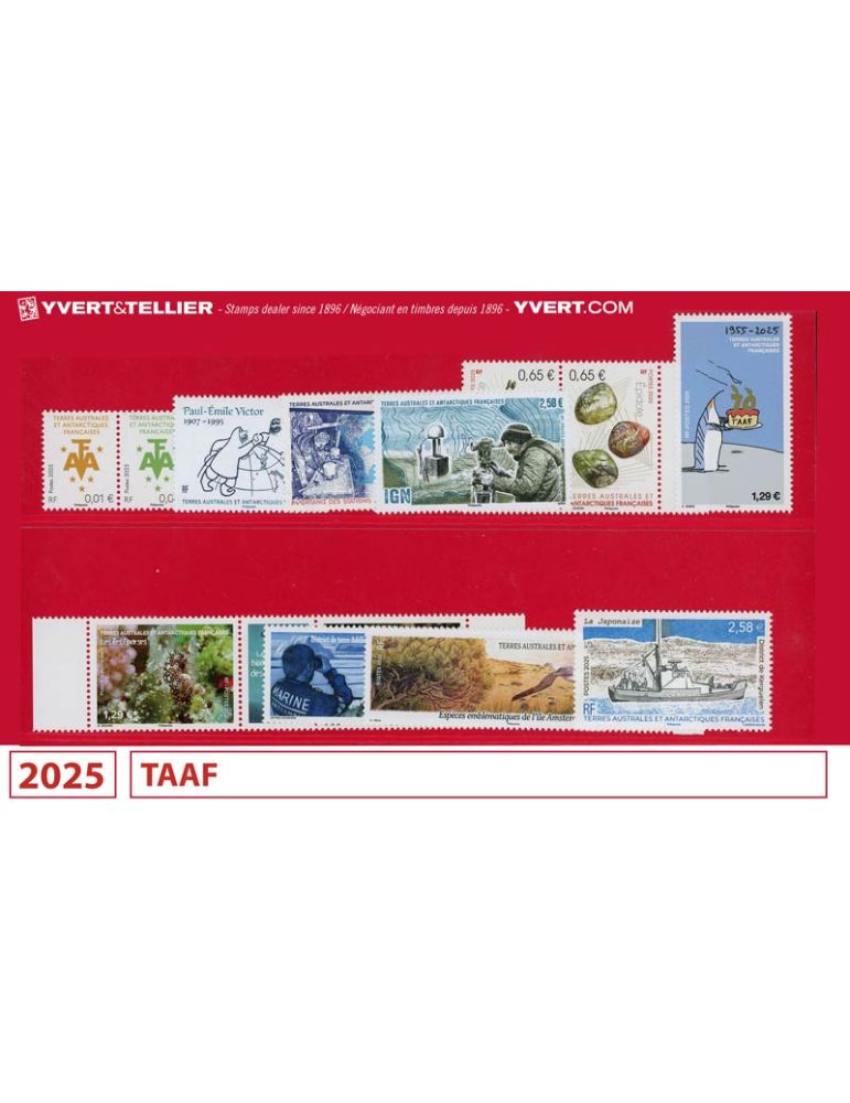 n° 1102/1136 - Timbre TAAF Année complète (2025)