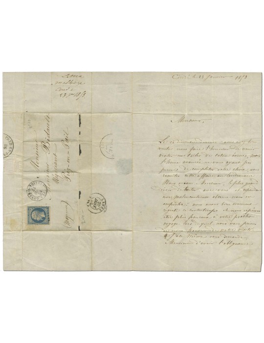 n° 10 obl. sur lettre - Timbre FRANCE Poste