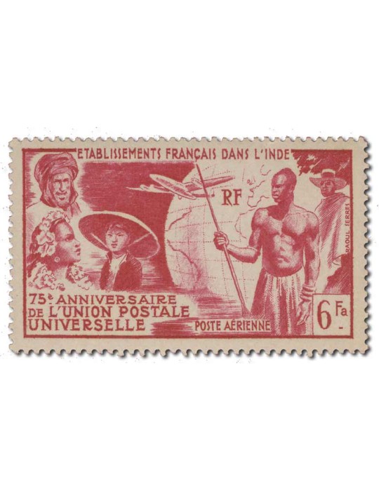 n° 21** - Timbre INDE  Poste Aerienne