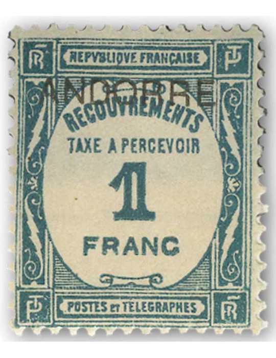 n° 9/15* - Timbre ANDORRE Taxe