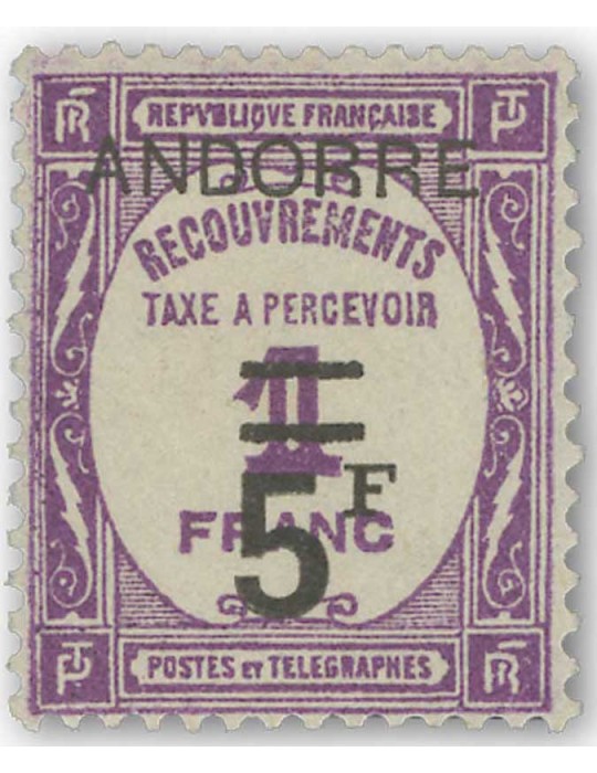n° 9/15* - Timbre ANDORRE Taxe