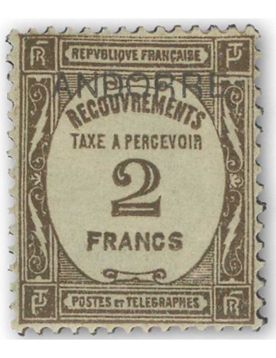n° 9/15* - Timbre ANDORRE Taxe