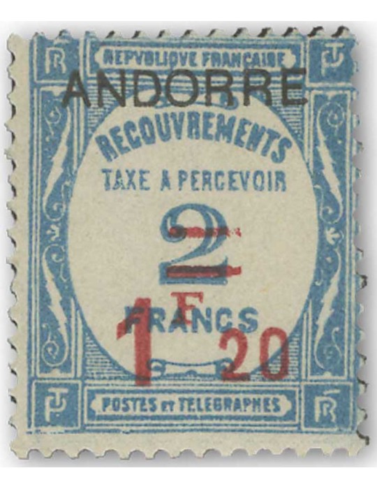 n° 9/15* - Timbre ANDORRE Taxe