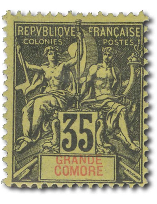 n° 14/19* - Timbre GRANDE COMORE Poste