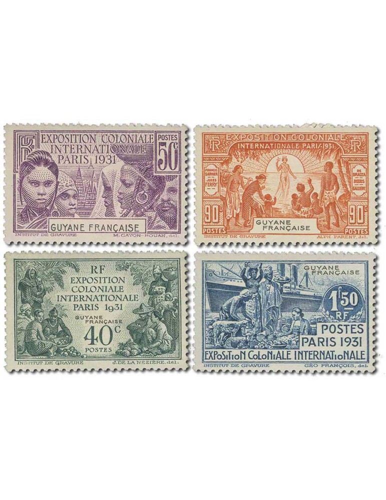n° 133/136* - Timbre GUYANE Poste