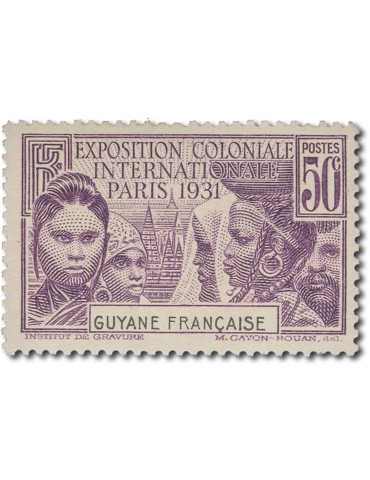 n° 133/136* - Timbre GUYANE Poste 2